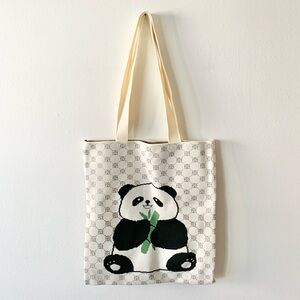 NEW Panda Knit Tote Bag